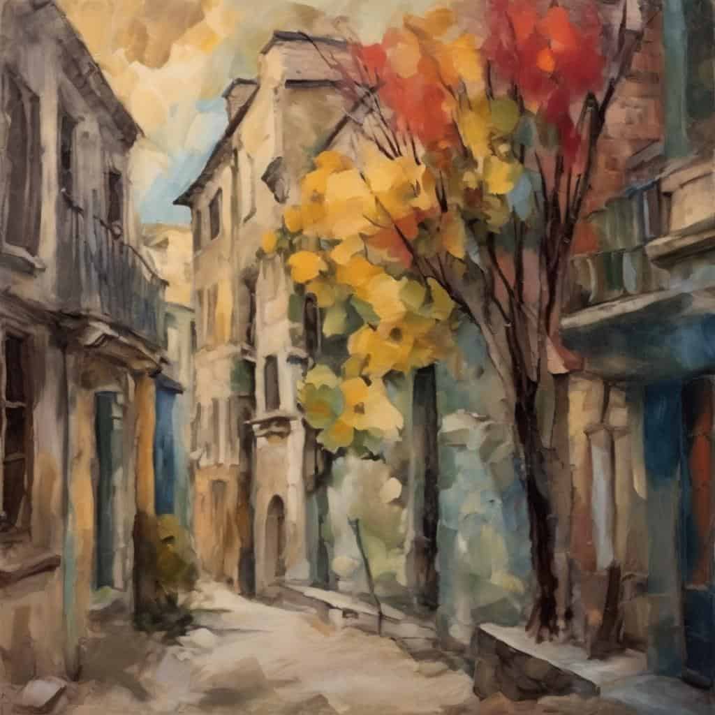 Λευκός και κίτρινος καμβάς, θερμές αποχρώσεις, τέχνη ενσυναίσθησης, σύγχρονη ζωγραφική, ατμοσφαιρικό τοπίο, περιβάλλον, πολιτιστική τέχνη, αίσθηση νοσταλγίας.